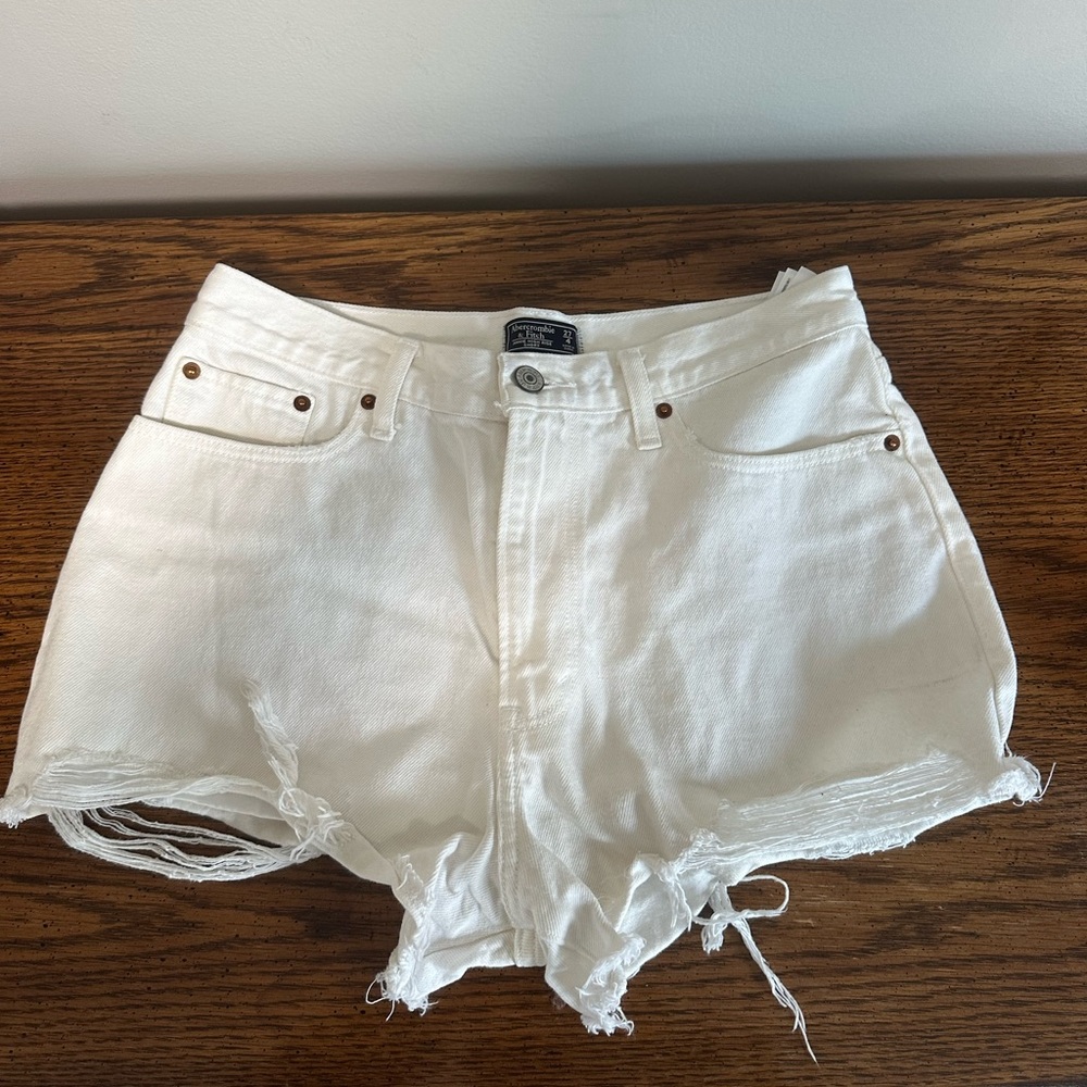 Abercrombie & Fitch White Jean Shorts